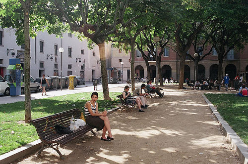 Una de las zonas tranquilas de El Raval