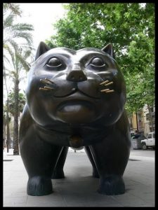 Arte público Barcelona, el gato de Botero