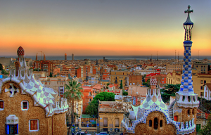 Atardecer en Barcelona desde Parc Güell