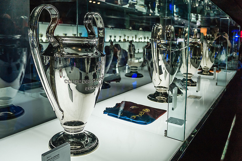 Imagen de las copas de Europa del Barça en el museo oficial del club