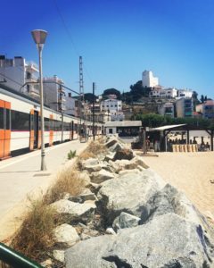 Estación de tren en Sant Pol de Mar.