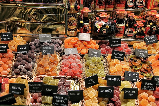 Frutas dulces del mercado de la Boquería