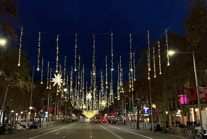 Luces de Passeig de Gràcia en Barcelona