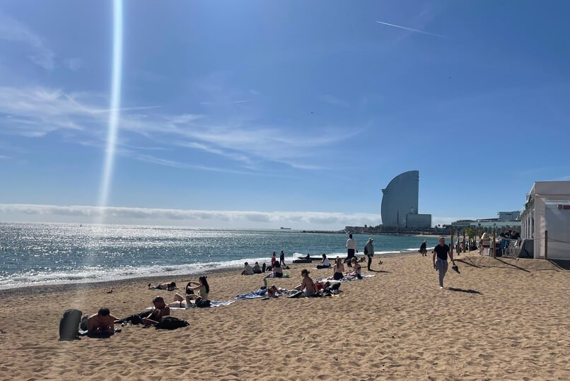 Playa de la Barceloneta en Barcelona