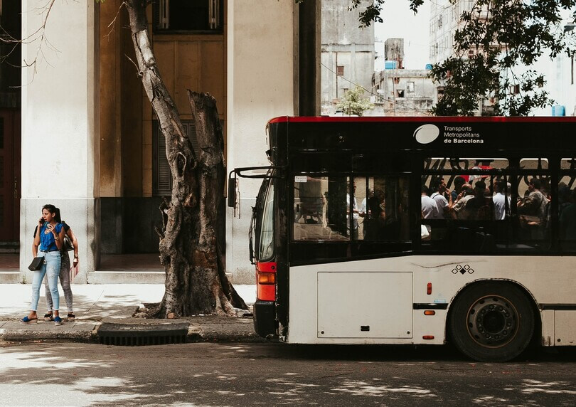 Autobús en la ciudad de Barcelona
